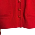 St. John  Collection Red Knit Gold Stripe Trim Notch Collar Button Front Jacket 2 Photo 3