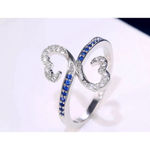 Boutique NEW HEART HALO RING, WHITE GOLD PLATED 925 SILVER, LOVE RING, CUTE RING, SIZE 6 Photo 2