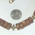 Vintage Bronze Shimmer & Gold Tone Round Disc Beaded Boho Retro Necklace Brown Photo 6