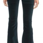 Free People Oxanna Deep Jewel Green Velvet Flare Pants Cropped Size 27 Photo 1