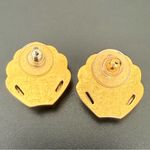 Monet Vintage Gold-tone Shell Seashell Pierced Earrings 9.9g. Photo 6