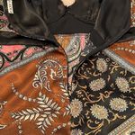 Gorgeous XXZ szM empire waist w/tie satiny paisley print dress hidden zipper EUC Brown Size M Photo 7