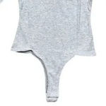 We Wore What NWT Longsleeve Crewneck Henley Bodysuit Buttons XXS Heather Grey Photo 3