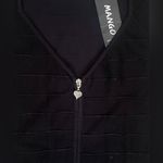 Mango NWT  Black Seamless Textured Heart Charm Zip Front Sleeveless Mini Dress Photo 7