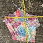 Ramy Brook  Women’s Size L White Floral Print Jules Ruffle Front Halter Top Photo 8