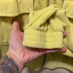 Aerie  Groove on ribbed velour jacket lemon lime size large Photo 3