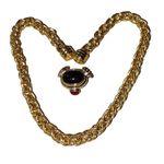 Joseph Esposito Snap Woven Chain Necklace Detachable Pendant Gold Tone Black Red Size 18 Photo 2
