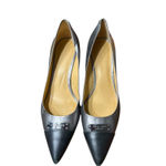 Coach Black Silver Pointed Toe Kitten Heel Pumps Women's Size 9B Photo 7