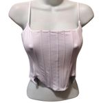 ReoRia Sexy Square Neck Trendy White Spaghetti Strap Corset Crop Top Sz L Size L Photo 8