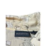 Bridgetown Collection XL Beige 100% Silk Printed Short Sleeve Button Photo 2