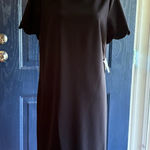 Kasper Classic Black scalloped Midi Dress size 12 NWT Photo 0