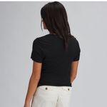 Marine layer  Black Lexi Twist Front Short Sleeve Tee Top XS Photo 1