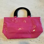 Neiman Marcus Pink Vinyl Black Lucite Top Handle Purse Handbag Photo 0