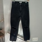 Abercrombie & Fitch Ankle Straight Ultra High Rise Distressed Jeans Black 12 Photo 1