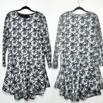 Hutch Anthropologie Jeanie Embroidered Plaid Floral Tunic Dress Black and White Photo 2