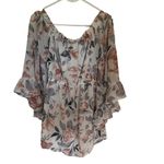 Indulge  off the shoulder ruffle sleeves floral medium dress Photo 4