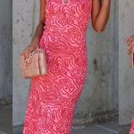 VICI Midi Pink And Red Printed Dress Photo 0
