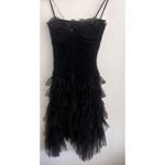 BCBGMAXAZRIA  Y2K Ruffle Tulle Strapless Dress Fairy Grunge Whimsigoth Tiered XS Photo 3
