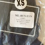 Michael Lauren ML-8079-RSN Noel L/S V Neck Dress w/Drawstring Size XS Navy (C20) Photo 2