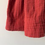 Free People  100% Cotton Terracotta Mini Dress gauze fabric keyhole tie ruffle S Photo 7