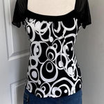 Soulmates Y2K‎  BLACK AND WHITE BABYDOLL SHEER SLEEVE TOP Photo 0