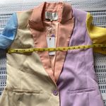 Endless Rose NWT Pastel Color Block Blazer in Multi, Size Small Photo 12