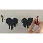 None Dripping Heart Sunglasses for Men/Women Melting Rimless Sunglasses Photo 1