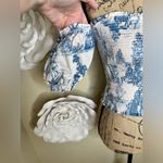 Gianni Bini Ivory/Blue French Toile Print Off Shoulder Blouse Size Extra Small Photo 6