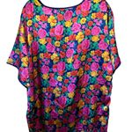 Victoria's Secret Floral Gold Label Vintage Night Gown Size L Silky Flowy Mumu Photo 1