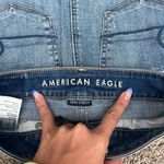 American Eagle Medium Wash Ripped Jean Skirt 0 Photo 3