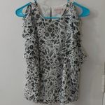 Nanette Lepore Short Sleeve Black/White Floral Print Blouse S Dopamine Classic Photo 5