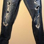 Y2K Soundgirl Blue Straight Leg Jeans Vintage Distressed SZ 9 Ripped Dark Wash Photo 2