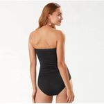 Tommy Bahama  Pearl Shirred Black Bandeau One-Piece Swimsuit Size 4 EUC Photo 3