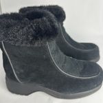 Sporto  Black Suede Fur Lined Wedge Zip Up Winter Boot Shoes Photo 6
