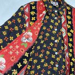 Vintage Anybody Everybody Large Black Floral‎ Shirt Bowling Hippie 80s Buttoned Photo 1