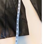 GIANT Black Leather Jacket Belted Collar Button Front Size M Size M Photo 5