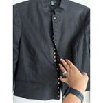 Ralph Lauren LRL Linen Military Style Black Jacket Brass Buttons Womens Size 10 Photo 5