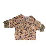 Rusty Dusty Boho Floral Maxi , 3/4 Puff Sleeve Dress Womens Size Medium Photo 5