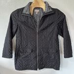 Chico's  Womens Size 2/Large Black Quilted Jacket Mid Length‎ Lightweight Packable Photo 0