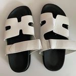 White Slide Velcro Top Sandals Size 8 Photo 0