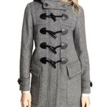 Burberry London Women's Gray Hooded Wool Duffle Coat Sz 14 Photo 0