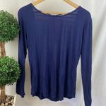 BKE  Blue Long Sleeve Strappy Open Back Tee T Shirt Top M Photo 1