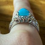 Sleeping Beauty Turquoise Sterling Silver Victorian Style Ring Size 9 Photo 1