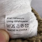 Page One Olive Cable Knit Beanie Faux Fur Pom Fleece Lined Winter Hat Green Photo 6