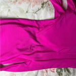 Becca  Asymmetrical One Shoulder Hot Pink Padded Cutout Bikini Top Size Small Photo 2