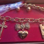 Guess  Gold & Crystals Earrings Set Heart, Cross + Photo 1