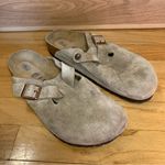 Birkenstock  Boston Soft Footbed Clogs in Suede Taupe - Size 9 Photo 1