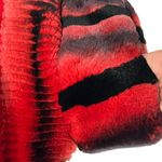 Sheared Dyed Real Rex Rabbit Fur Cable Knit Wool Sweater Jacket Size 8 Womens Red Photo 9