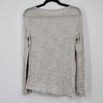 Lush Clothing Lush Small Heather Gray Cream Twist Front Long Sleeve Tee Ribbed Knit Scoop Neck Photo 1