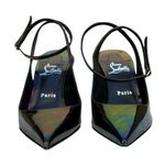 Christian Louboutin NEW Condorage Strap 85mm Iridescent Wedge Heel size 37 Black Photo 6